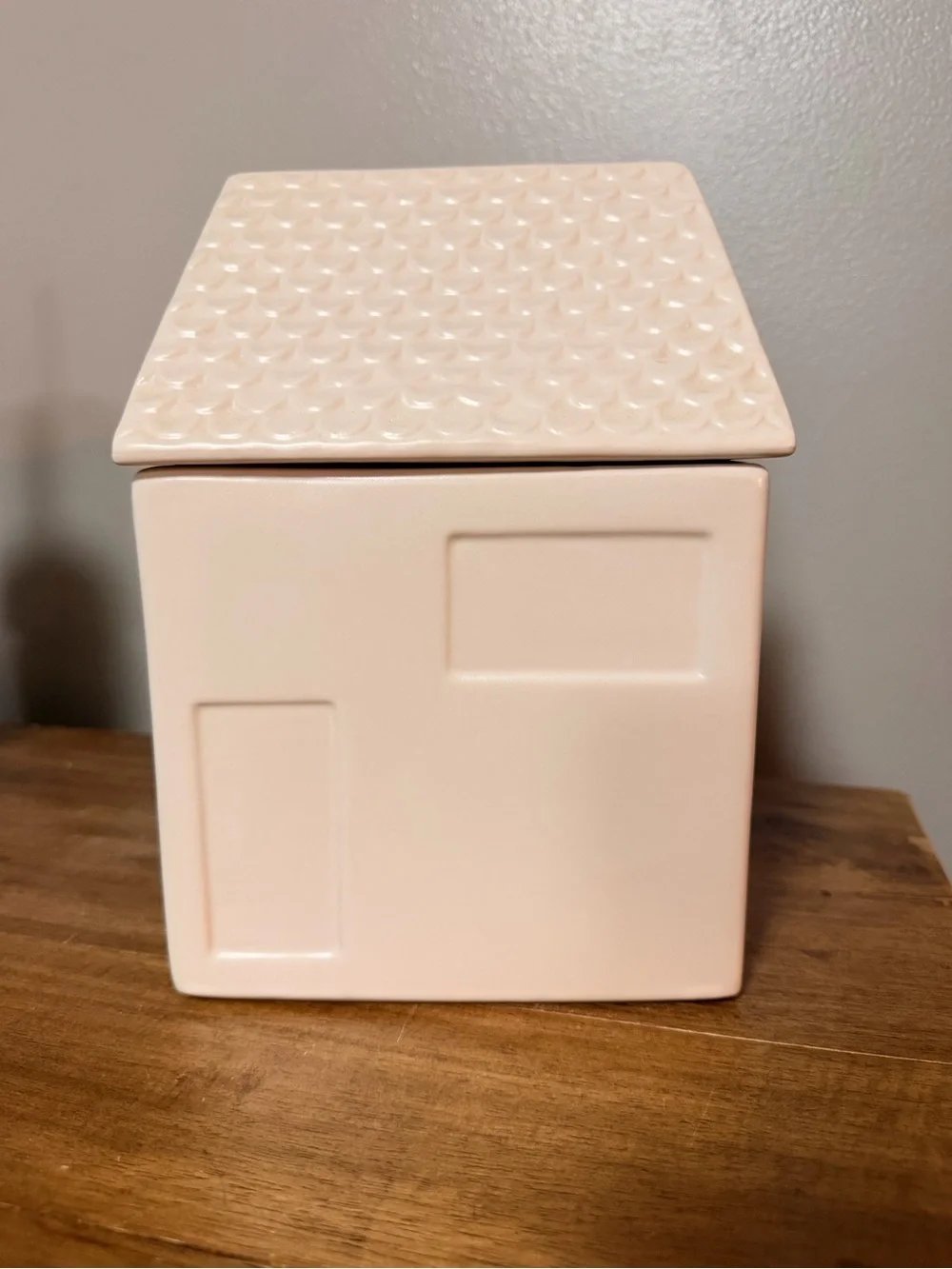 Hearth & Hand Cream Ceramic House Cookie Canister